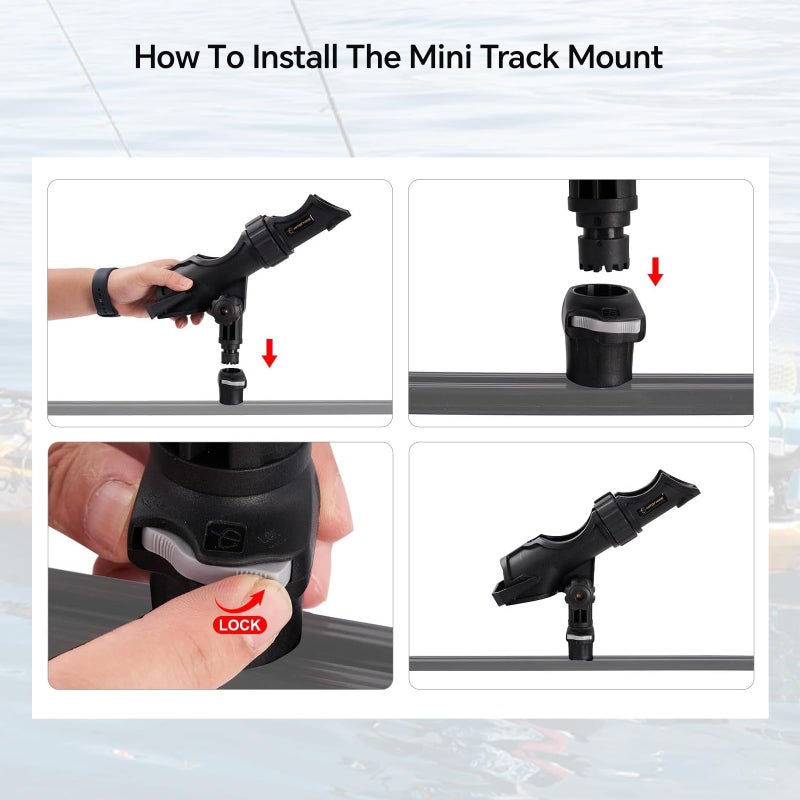 Hitorhike Fishing Rod Holder Universal Fit Kit with Mount Allows for 360-degree Adjustment Kayak Fishing Boat Rod Holder (Fishing Rold Holder x1+Mini Track Mount x1) - Image 3